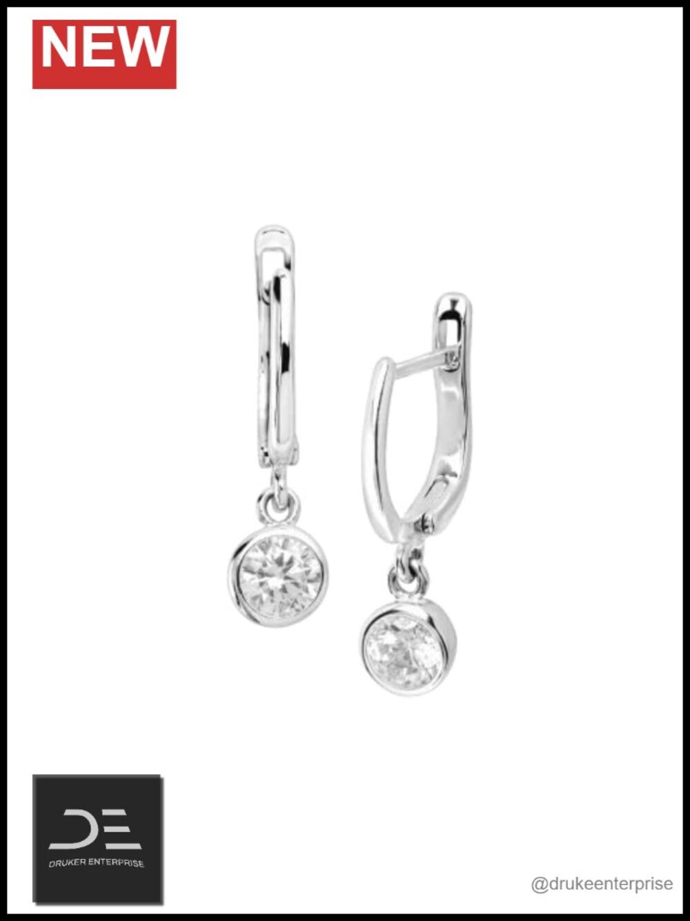 Sterling Silver Cubic Zirconia Huggie Hoop Earrings